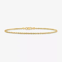 10K Gold Inch Solid Rope Chain Bracelet