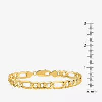 10K Gold Inch Solid Figaro Chain Bracelet