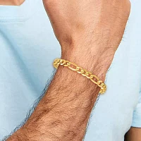 10K Gold Inch Solid Figaro Chain Bracelet