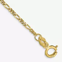 10K Gold 7 Inch Solid Figaro Chain Bracelet