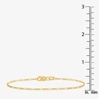 10K Gold 7 Inch Solid Figaro Chain Bracelet