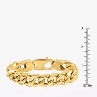 14K Gold 9 Inch Semisolid Cuban Chain Bracelet