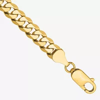 10K Gold 8 Inch Solid Curb Chain Bracelet