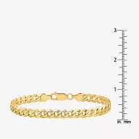 10K Gold 8 Inch Solid Curb Chain Bracelet