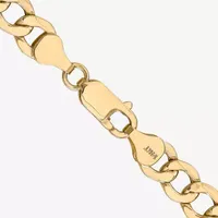 10K Gold 9 Inch Semisolid Curb Chain Bracelet