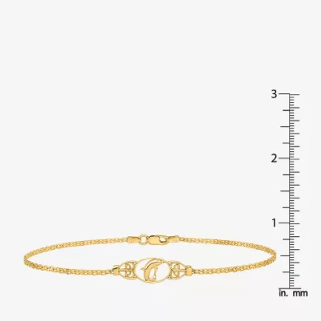 Mens 10K Yellow Gold 9 Curb Bracelet - JCPenney