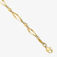 14K Gold 9 Inch Semisolid Link Ankle Bracelet