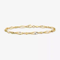 14K Gold 9 Inch Semisolid Link Ankle Bracelet