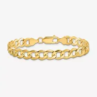 14K Gold Inch Semisolid Curb Chain Bracelet