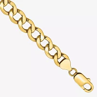 14K Gold 7 Inch Semisolid Curb Chain Bracelet