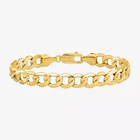 14K Gold 7 Inch Semisolid Curb Chain Bracelet