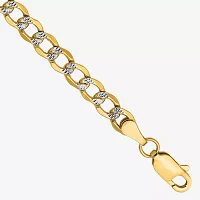 14K Gold 7 Inch Semisolid Curb Chain Bracelet