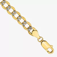 14K Gold 7 Inch Semisolid Curb Chain Bracelet