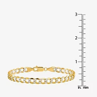 14K Gold 7 Inch Semisolid Curb Chain Bracelet