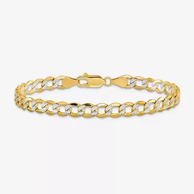14K Gold 7 Inch Semisolid Curb Chain Bracelet