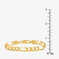 14K Gold Inch Solid Figaro Chain Bracelet