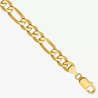 14K Gold 9 Inch Solid Figaro Chain Bracelet