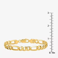 14K Gold 9 Inch Solid Figaro Chain Bracelet