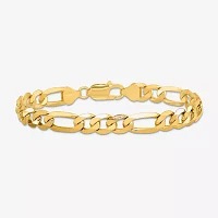 14K Gold 9 Inch Solid Figaro Chain Bracelet
