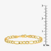 10K Gold 8 Inch Semisolid Figaro Chain Bracelet