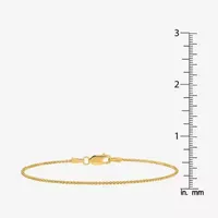 14K Gold Inch Solid Wheat Chain Bracelet