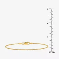 14K Gold 10 Inch Solid Wheat Chain Bracelet