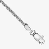 14K White Gold Solid Wheat Chain Bracelet