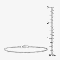 14K White Gold Solid Wheat Chain Bracelet