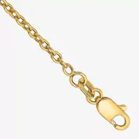 14K White Gold Solid Cable Chain Bracelet