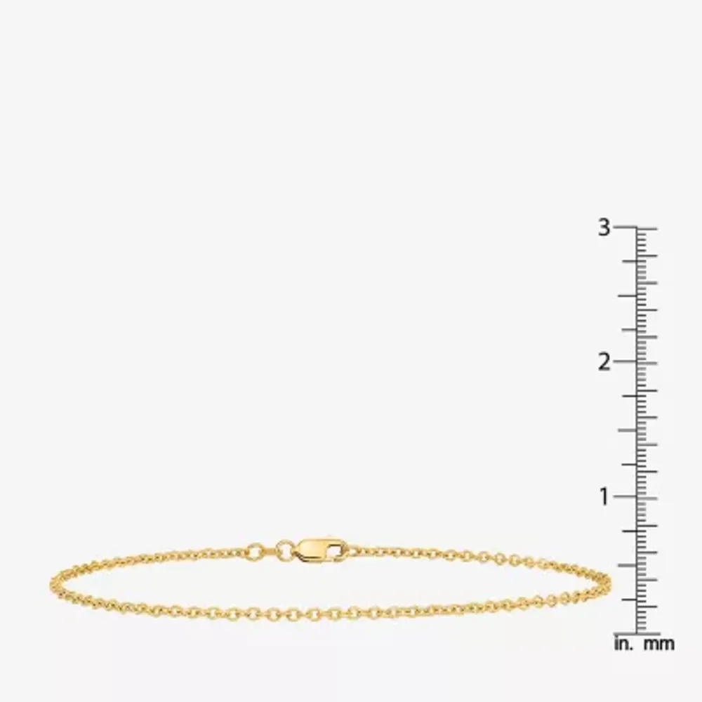 14K White Gold Solid Cable Chain Bracelet