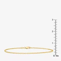 14K White Gold Solid Cable Chain Bracelet