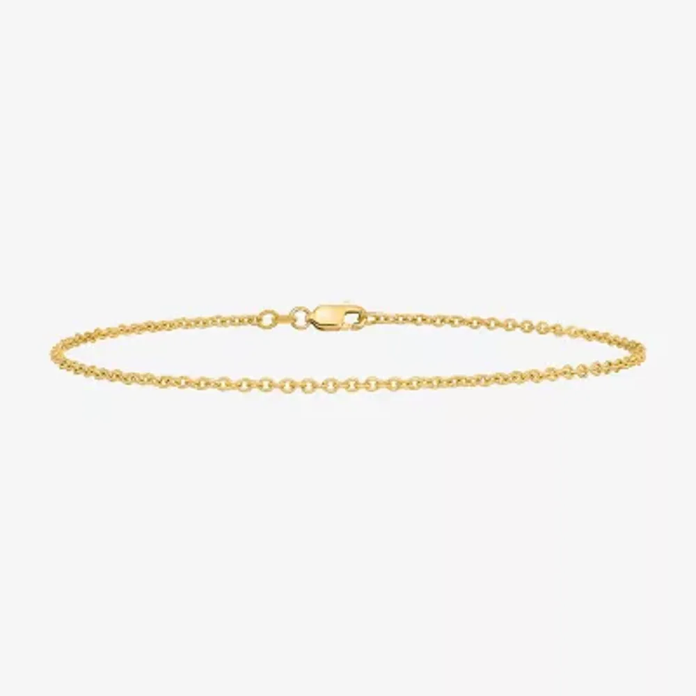 14K White Gold Solid Cable Chain Bracelet