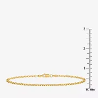 14K Gold Inch Solid Cable Ankle Bracelet