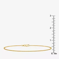 14K Gold 9 Inch Solid Cable Ankle Bracelet