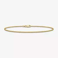 14K Gold 9 Inch Solid Cable Ankle Bracelet