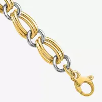 14K Two Tone Gold 7.5 Inch Link Link Bracelet