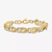 14K Two Tone Gold 7.5 Inch Link Link Bracelet