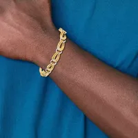 14K Two Tone Gold 7.5 Inch Link Link Bracelet