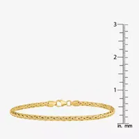 14K Gold 7.5 Inch Hollow Wheat Link Bracelet