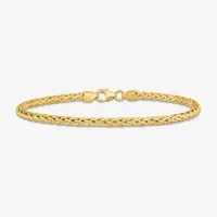 14K Gold 7.5 Inch Hollow Wheat Link Bracelet