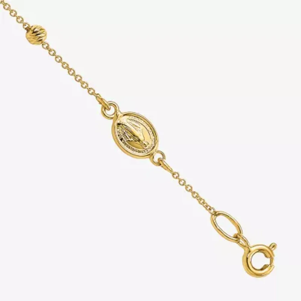 14K Gold Cross Charm Bracelet