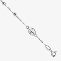 14K White Gold Cross Charm Bracelet