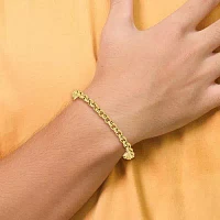 14K Gold 7.5 Inch Hollow Rolo Link Bracelet