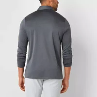 Stafford Mercerized Cotton Mens Slim Fit Long Sleeve Polo Shirt