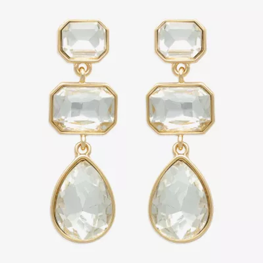 Bijoux Bar Gold Tone Glass Drop Earrings