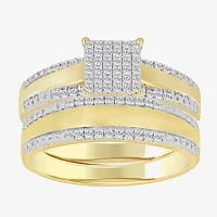 Womens 1/6 CT. T.W. Natural White Diamond 10K Gold Bridal Set