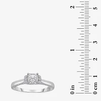 (I / I1) Womens 1 CT. T.W. Lab Grown White Diamond 10K Gold Halo Engagement Ring