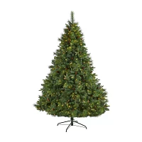 Nearly Natural Full Bodied Mixed Pine 7 1/2 Foot Pre-Lit Pine Christmas Tree