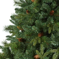 Nearly Natural Full Bodied Mixed Pine 7 1/2 Foot Pre-Lit Pine Christmas Tree