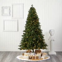 Nearly Natural New Hampshire 7 Foot Pre-Lit Fir Christmas Tree